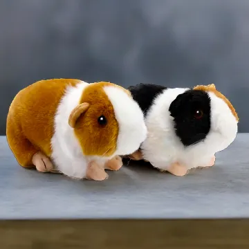 Aoriher 2 Stück Meerschweinchen Schwarz & Gelb Plüschtiere – Realistisch & Weich
