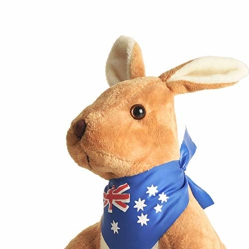 BOHS Gefüllte Känguru mit Australien Schal und Joey - umarmbare Stofftiere Spielzeug-11,8 Zoll - 2