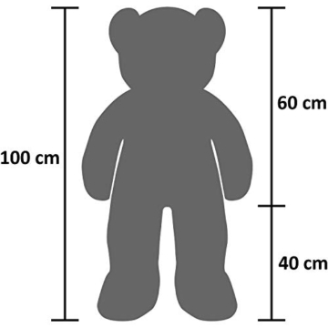 BRUBAKER XXL Teddybär 100 cm groß Beige mit einem Ich Liebe Dich Herz Stofftier Plüschtier Kuscheltier - 6