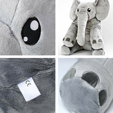 corimori® - Elefant Nuru großes XXL 55cm Kuscheltier für Kleinkinder, bauschig und weich, kuschel-softe Qualität, grau - 5