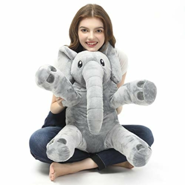 corimori® - Elefant Nuru großes XXL 55cm Kuscheltier für Kleinkinder, bauschig und weich, kuschel-softe Qualität, grau - 7