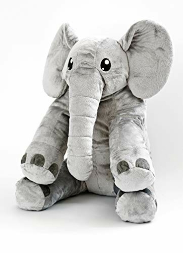 corimori® - Elefant Nuru großes XXL 55cm Kuscheltier für Kleinkinder, bauschig und weich, kuschel-softe Qualität, grau - 8