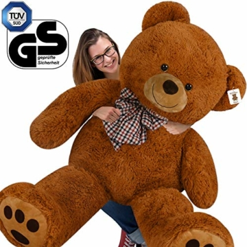 Deuba Riesen Teddy XL-XXXL Teddybär 100-175cm samtig weiches Kuscheltier Plüschbär Plüschtier Farbwahl - 3