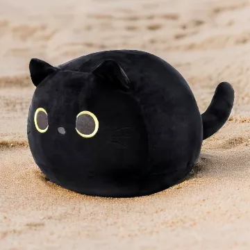 DNFASCHI Kawaii Schwarze Katze Plüschtier 40cm Tierkissen
