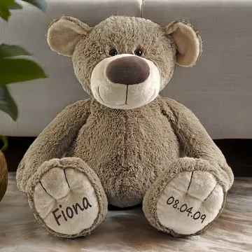 Elefantasie Stofftier TeddyBär Geschenk mit Namen und Geburtsdatum personalisiert 30cm