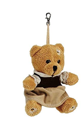 Euro Souvenirs Schlüsselanhänger Teddybär Trachtenmädchen braun 12 cm Plüsch - 