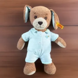 Gute Nacht Hund Plüschhund mit Schlappohren 28cm beige/blau - Steiff 239687