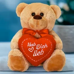 matches21 Teddybär mit Herz HAB Dich LIEB – Liebesbote & Kuschelfreund