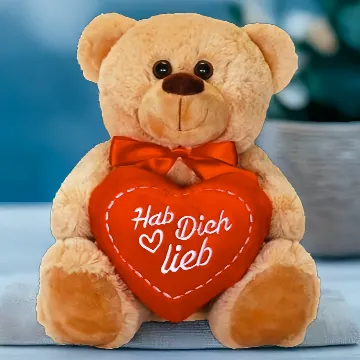 matches21 Teddybär mit Herz HAB Dich LIEB – Liebesbote & Kuschelfreund