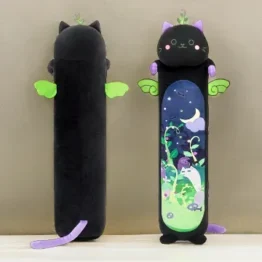 Mewaii Schwarze Minze Katze 110cm Plüschtier Stofftier Plüschkissen