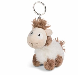 NICI 45401 Kuscheltier Lama-Baby Floffi 10cm Schlüsselanhänger, flauschies Plüschtier mit Schlüsselring, beige/pink - 1