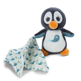 NICI Schmusetier 3D Pinguin Watschili 13 cm mit Schmusetuch – Baby Kuscheltier mit Mulltuch ab 0+ Monaten – Weiches Plüschtier / Schmusetuch für Mädchen & Jungen, 48040 - 1
