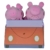 Simba 109261006 - Peppa Pig Figuren im Auto, Peppa Wutz Kuscheltiere (4-teilig: Mama Wutz, Papa Wutz, Peppa & Schorsch) inkl. Auto aus Pappe - 4