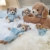 Steiff Gute Nacht Hund - 28 cm - Plüschhund mit Schlappohren - Kuscheltier für Babys - weich & waschbar - beige / blau (239687) - 5