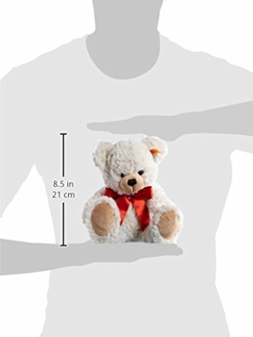 Steiff Lilly Schlenker-Teddybär - 28 cm - Teddybär mit roter Schleife - Kuscheltier für Kinder - weich & waschbar - Creme (111556) - 4