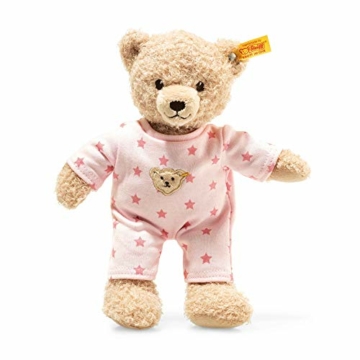STEIFF Teddy and Me Teddybär Mädchen Baby mit Schlafanzug - 25 cm - Teddybär mit rosa Schlafanzug - Kuscheltier für Babys - weich & waschbar - beige/rosa (241659) - 1