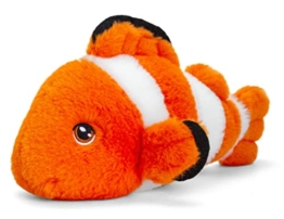 tachi Plüschtier Clownfisch orange weiß, Kuscheltier Fisch mit Streifen, Stofftier groß 28 cm - 1