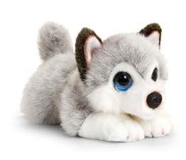 tachi Stofftier Hund 25 cm, Plüschtier Husky grau weiß, Liegender Kuscheltier Welpe weich - 1