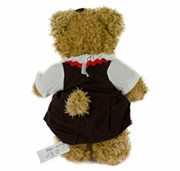 Teddys Rothenburg Trachten-Teddybär, 22cm, stehend, braun/rot, Plüschteddybär mit Dirndl - 3